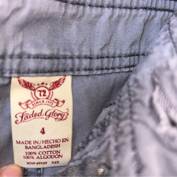 Faded Glory Gray Capri Lightweight Pants Size 4 - Picture 3 of 3